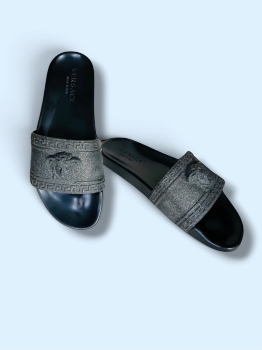 VERSACE Palazzo Mens Pool Slippers Medusa Geek Key Size 44